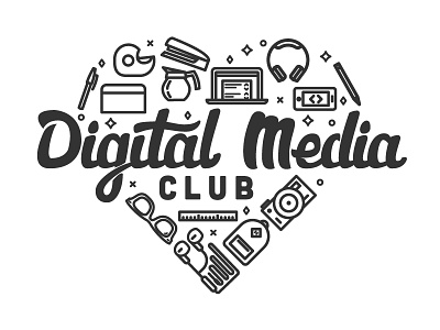 Digital Media Club Logo club lettering logo object array type