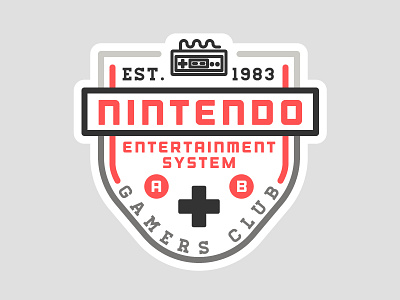 Gamers Club 2 badge entertainment nes nintendo system vintage