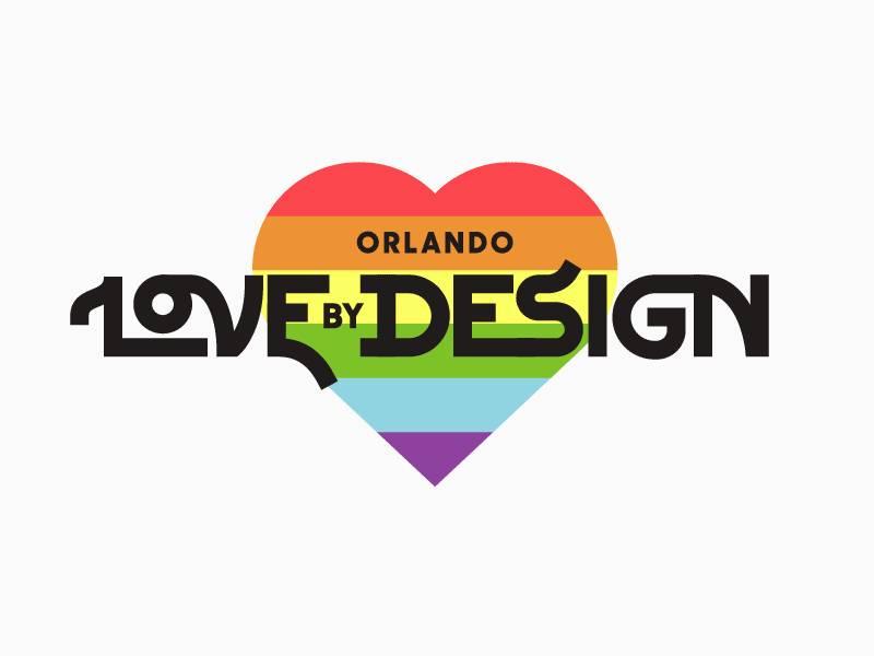 Orlando Love by Design flag florida heart orlando poster pride typography