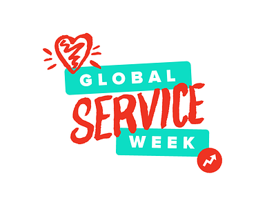 Global Service Week brand branding buzzfeed custom hand lettering sumi type