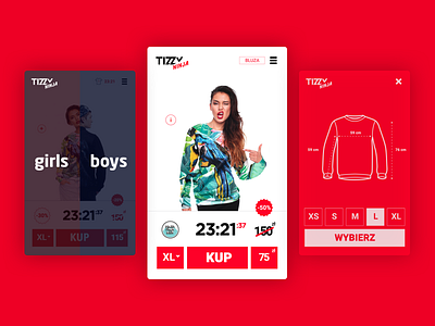 Tizzy Ninja clean ecommerce fresh mobile product streetwear ui ux