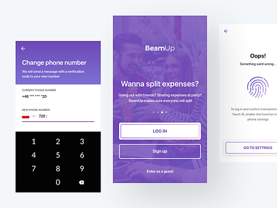 BeamUp Login app finance fintech login ui ux