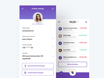 BeamUp Profile app finance fintech login ui ux