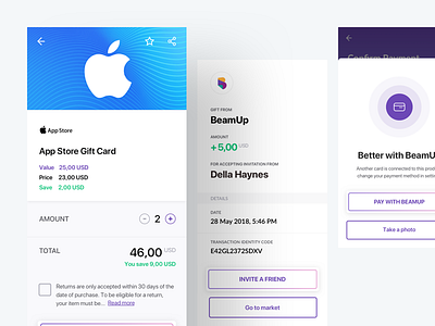 Beamup app finance fintech login ui ux