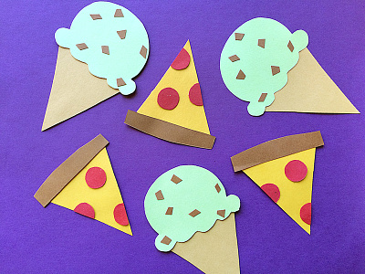 Pizza & Ice Cream ice cream paper papercraft pizza