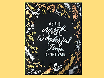 It's the Most Wonderful Time of the Year card christmas holidays lettering xmas