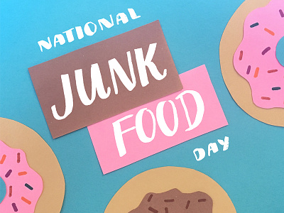National Junk Food Day donuts food icing junk lettering paper craft sprinkles