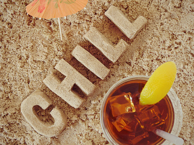 Chill beach chill sand type typography