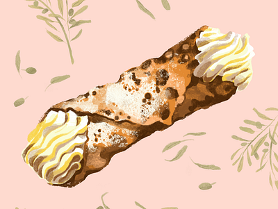 Cannoli digitalpainting food foodart foodillustration illustration painting photoshop procreate travel