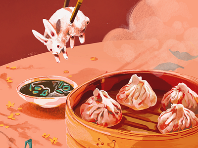 Year of the Rabbit animals bunny cute digitalpainting food foodart foodillustration illustration painting photoshop procreate travel