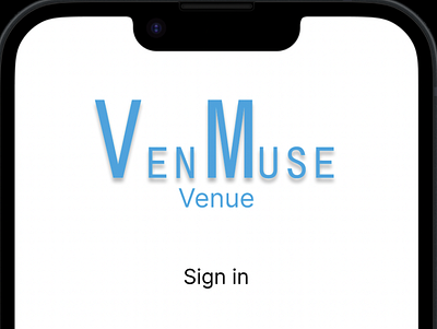 VenMuse Sign-in app design logo typography ux