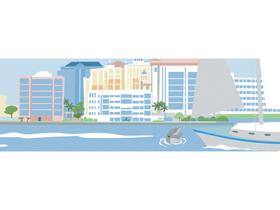 Sarasota Bay Downtown Skyline illustration vector
