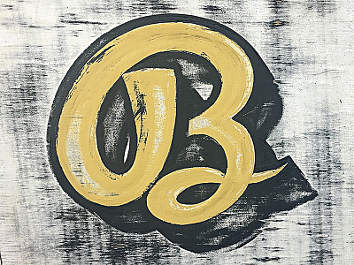 Hand Painted B hand drawn hand lettering handlettering handmade letter paint painting script sign texture typography vintage