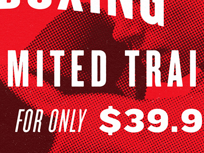 Unlimited Training font halftone kickboxing letters red slasheur text texture type