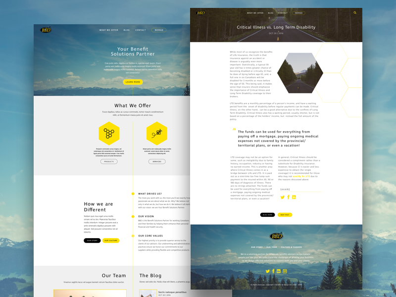 BBD Design wordpress design designer mountain canada web design typography blog type photography forest rustic