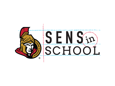 Sens in School Logo Design graphic design hockey logo logo design nhl ottawa school sports vector