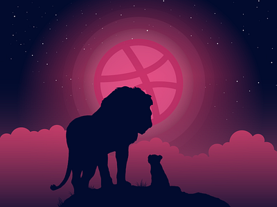 Hello Dribbble! art cartoon debut debutshot design designer disney flat hello dribbble hellodribbble illustration lion king simba vector