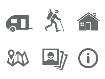 Animated Icons animation cabin camping caravan hike hiking icons information map photo photos tent
