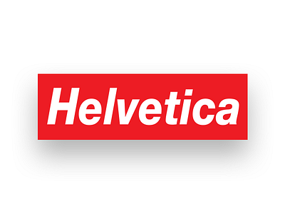 Helvetica box logo sticker