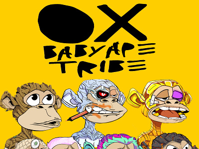 0X-BabyApeTribe- 0xBAT fresco graphic design illustration illustrator logo photoshop procreate