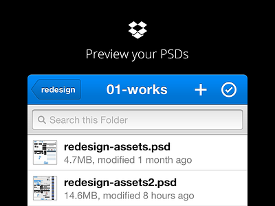 Preview your PSDs with Dropbox for iOS!