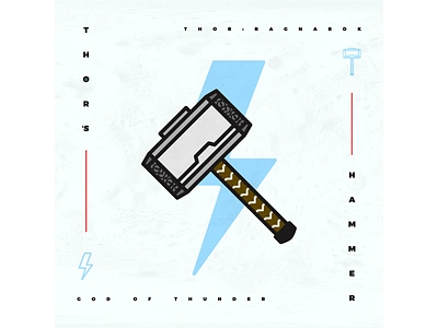 Thor: Ragnarok Tribute / Thor's Hammer design flat icon illustration marvel poster ragnarok thor thors hammer vector viking vikings