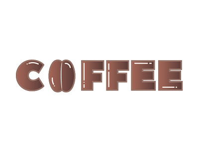 Coffee bean coffee type typography