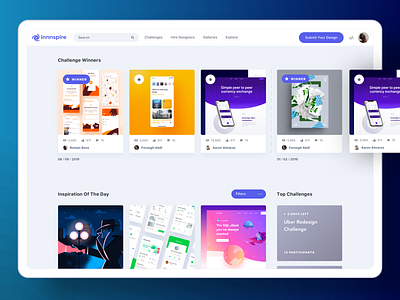 Innnspire - Home Page clean color design experience home page simple ui ux web