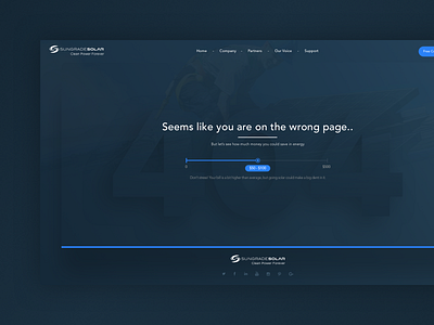 404 Page - Sungrade Solar 404page clean design eror experience home kopanlija simple solar power ui user ux website