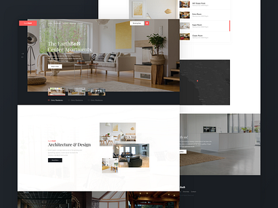 EarthBnb - Home Page apartment black bnb booking clean color design earth experience home kopanlija page red rent simple sketch ui ux web website