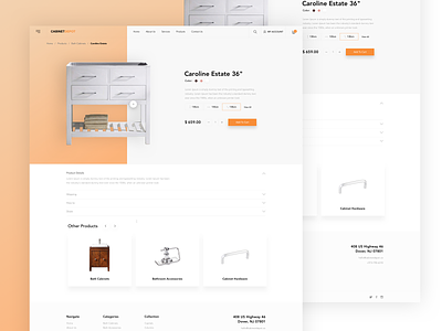 Cabinet Depot - Product Page clean design experience kopanlija page product simple sketch ui ux website