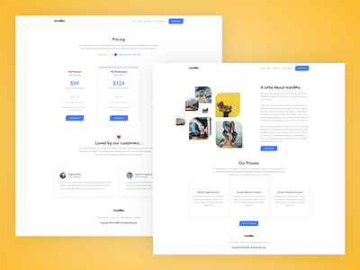 Instamix - Pricing & About Us about art clean color design experience illustration kopanlija marketing page pricing sketch typography ui user ux web website