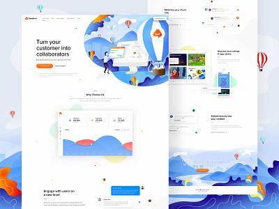 Feedture - Landing Page clean color design experience illustrations kopanlija landingpage logo marketing simple sketch ui ux web