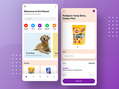 Mobile App - Pet Planet app app design application clean design dog experience food mobile pet product simple sketch ui ux
