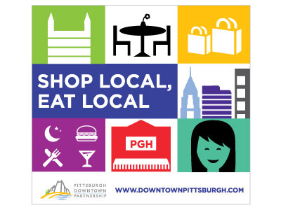 Cover of Shop & Dine Brochure design icons print