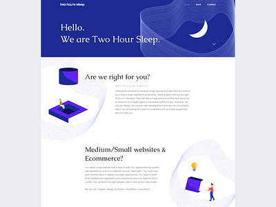 Two Hour Sleep about agency website branding clean illustration ui