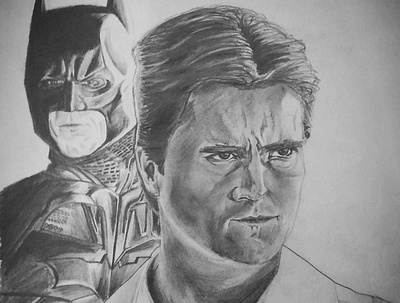 The Dark Knight art batman black and white christian bale dark knight drawing paper pencil pencil sketch personal shading sketch