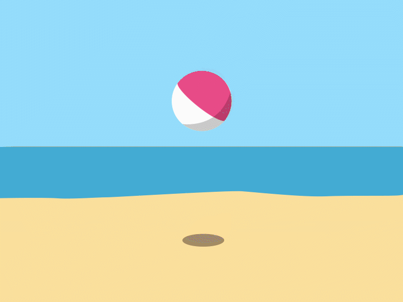 beach bouncing ball ae animation