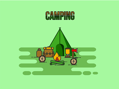 Camping Gear camping colorful debut illustration skill