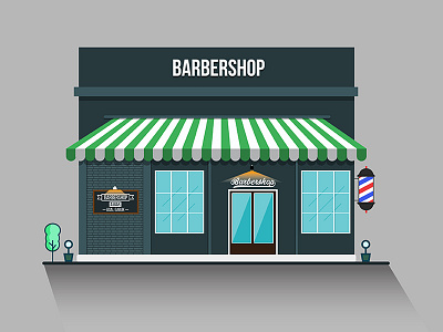 Barbershop barber color illustrator shop vintage work