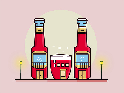 Bottle House bottle colorful debut house illustration skill vector