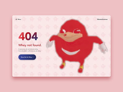 Landing Page Idea WIP 404 404 page challenge daily ui landing page memes wip work in progress