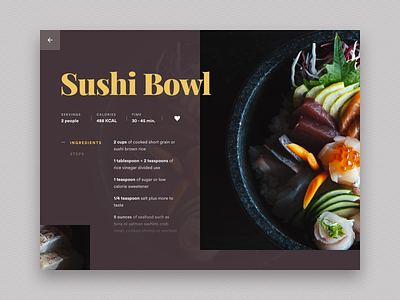 Sushi Recipe UI daily ui ipad purple recipes sushi tablet