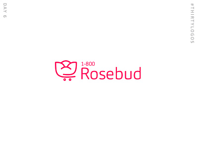 1-800 Rosebud logo 1 800 rosebud cart day6 design flower logo rose thirtylogos thirtylogoschallenge