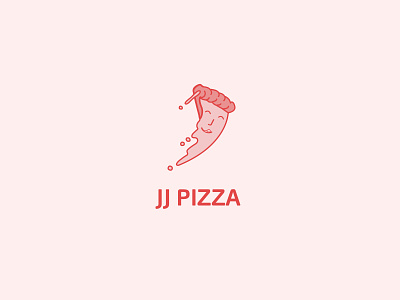 JJ PIZZA logo branding chicago day13 design illustration jjpizza logo pink thirtylogos thirtylogoschallenge