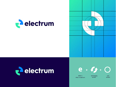 electrum logo brand branding coin e electrum elegant elogo exchanging goldenratio grid logo logodesign modernlogo