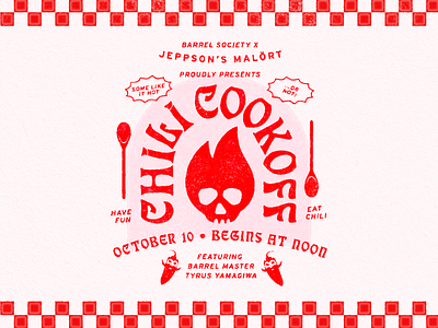 Chili Cookoff Poster branding chili pattern pepper poster true grit texture supply