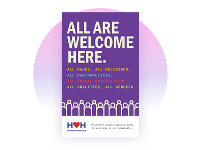 All Are Welcome Here - Window Cling community inclusion poster sticker welcome window