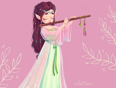 Elf book character children elf fairytale girl illustration kid music tolkien