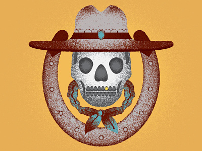 Skull V2 cowboy illustration skull texture traditional western